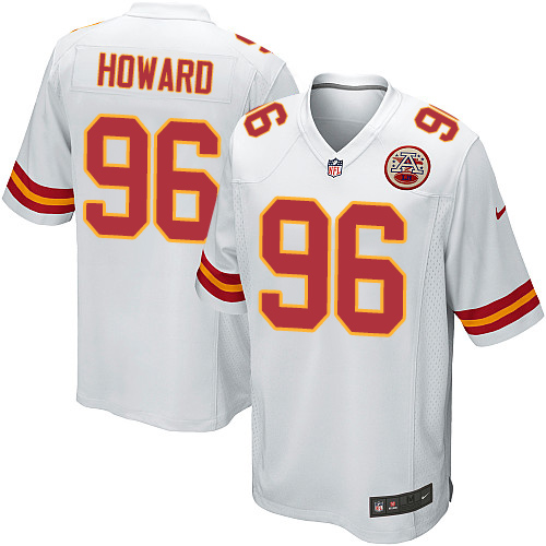 Men's Game Jaye Howard Nike Jersey White Road - #96 NFL Kansas City Chiefs